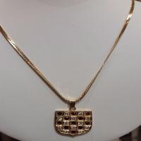 14k diamond & ruby shield pendant w/14k gold chain