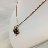 14k gold lapis elephant pendant & necklace