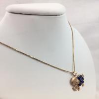 14k gold lapis elephant pendant & necklace