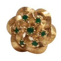 14k gold ribbon style with emerald ring