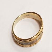 14k men's yellow and white gold ring