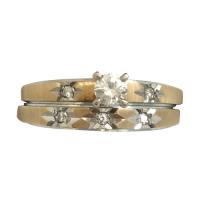 gold and diamond wedding ring set