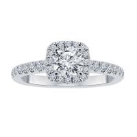 H Diamond + /ALTR White Gold Halo Engagement Ring