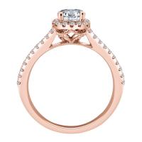 H Diamond + /ALTR Rose Gold Halo Engagement Ring