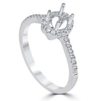 14k White Gold Oval Halo Engagement Ring_24106
