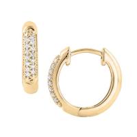 1/10 ct. tw. diamond hoop earrings in 10k yellow gold
