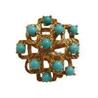 18 k yellow gold and turquoise ring 18 k yellow gold and turquoise ring