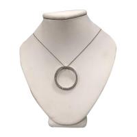 14kt circular white gold pendant and necklace