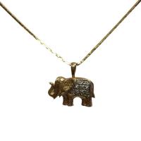 golden elephant necklace with diamonds