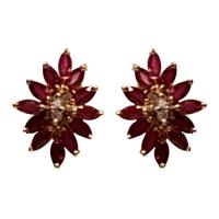 14kt diamond & ruby earrings