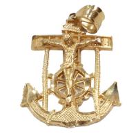 14kt anchor crucifix pendant