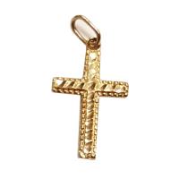 14k yellow gold small cross pendant