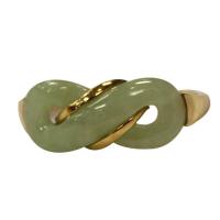 14k yellow gold ring with jade