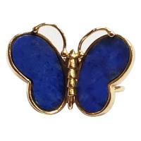 14 k yellow gold lapis butterfly ring