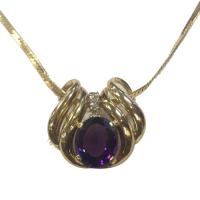 14k yellow gold amethyst diamond slider pendant 14k yellow gold amethyst diamond slider pendant