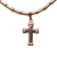14k white gold necklace and cross pendant