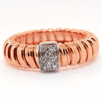 14K Rose Gold Stripes Diamond Ring