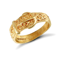 9ct yellow gold baby buckle ring