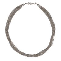 saint laurent le vian loulou close-fitting necklace with twisted chains in silver brass