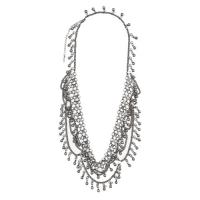 saint laurent le vian folk necklace with bells in pewter and silver metal
