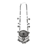 saint laurent le vian marrakech necklace with silver-toned brass tassels and gemstones