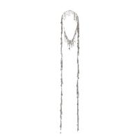 saint laurent le vian marrakech tie necklace in tin and silver-toned brass