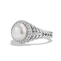 david yurman	pearl ring with diamonds