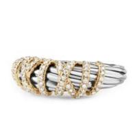 david yurman	helena ring with diamonds and 18k gold, 8mm