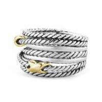 David Yurman	Double X Crossover Ring with 18K Gold