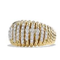 david yurman	tempo ring with diamonds in 18k gold