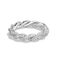 david yurman	dy wisteria all pave twist ring with diamonds in 18k white gold, 4mm