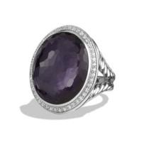 david yurman	oval ring with black orchid and  diamonds