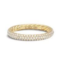 david yurman	dy eden three row wedding band with diamonds in 18k gold, 2.8mm