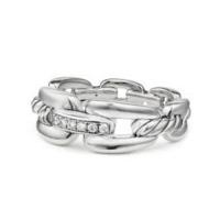 david yurman	wellesley link™ chain ring with diamonds, 8mm