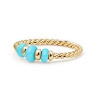 david yurman	rio rondelle ring with turquoise in 18k gold