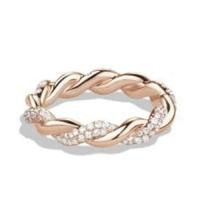 david yurman	dy wisteria twist ring with diamonds in 18k rose gold, 4mm