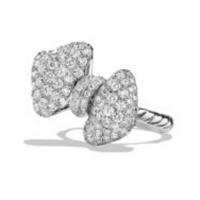 david yurman	dy signature mini bow ring with diamonds in 18k white gold
