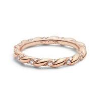 david yurman	dy unity wedding band with diamonds in 18k rose gold, 2.6mm
