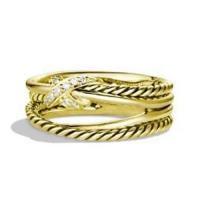 david yurman	x crossover ring with diamonds in 18k gold