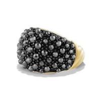 david yurman	osetra dome ring with hematine and 18k gold