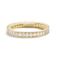 david yurman	dy eden single row wedding band with diamonds in 18k gold, 3.6mm