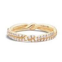 david yurman	dy wisteria wedding band with diamonds in 18k gold, 3mm