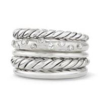 david yurman	pure form wide ring with diamonds