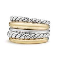 david yurman	pure form wide ring with 18k gold