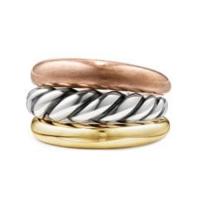 david yurman	pure form® mixed metal three-row ring with bronze, silver and brass
