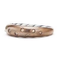 david yurman	pure form® mixed metal single row ring with diamonds, bronze and silver