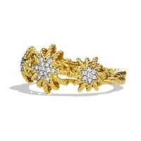 david yurman	starburst three-station ring with diamonds in 18k gold