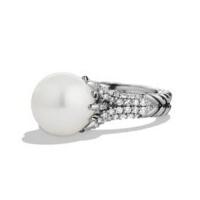 david yurman	starburst pearl ring with diamonds