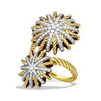 david yurman	starburst open ring with diamonds in 18k gold