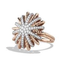 david yurman	starburst ring with diamonds in 18k rose gold